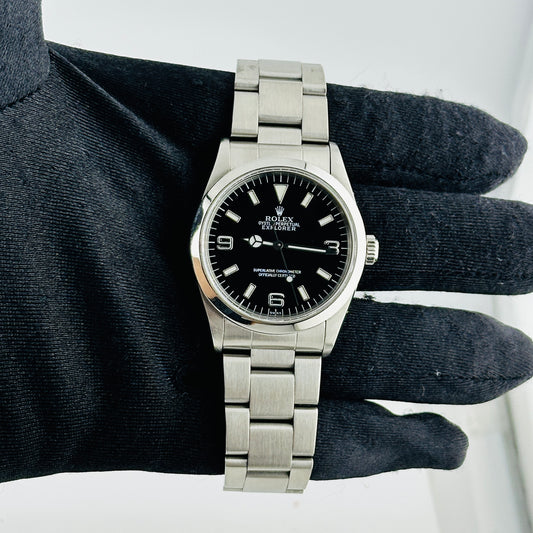 Rolex Explorer I Black Dial on Oyster Ref. 14270 Papers 1999 — view 2