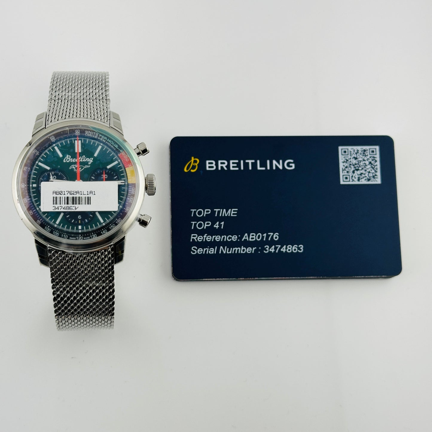 Breitling Top Time B01 B&P Green Dial on Bracelet Ref. AB01762A1L1A1 Card 2025 — view 5