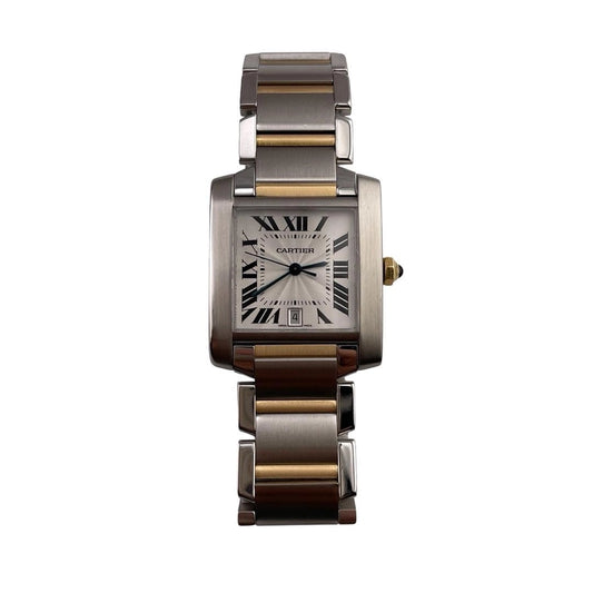 Cartier Tank Francaise L Silver Dial on 2 Tone Ref 2302 with Papers 2011