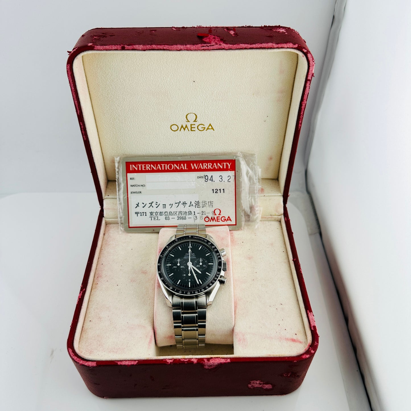 Omega SpeedMaster Black Index Dial on Stainless Steel Bracelet Ref. 3570.50.00 Card 1994 — view 6