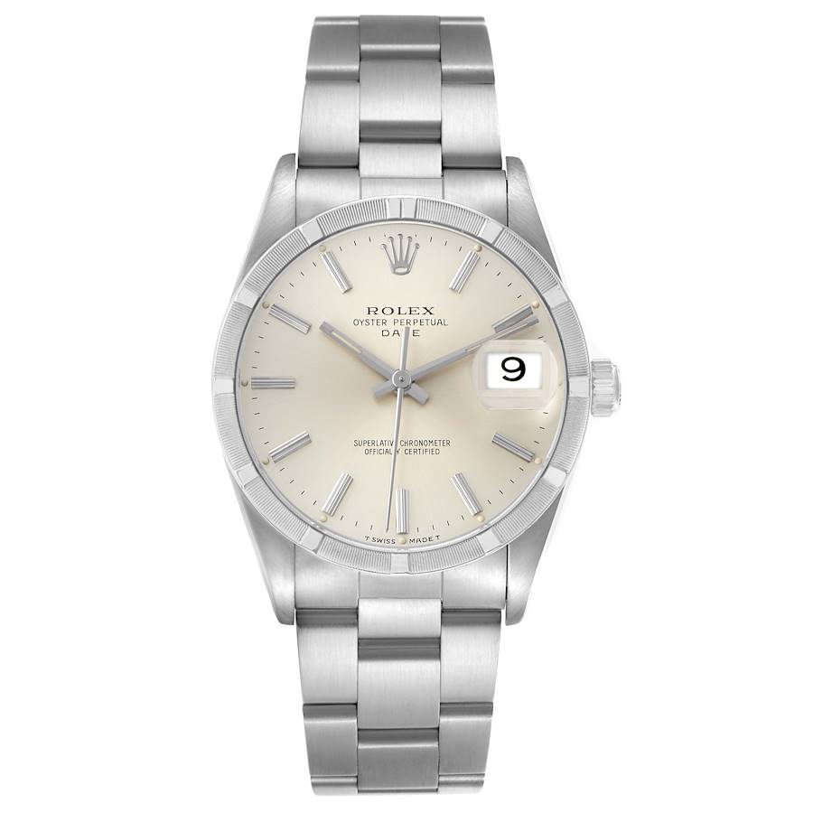 Rolex Oyster Perpetual Date Silver Stick Dial on Oyster Ref. 15210 1990