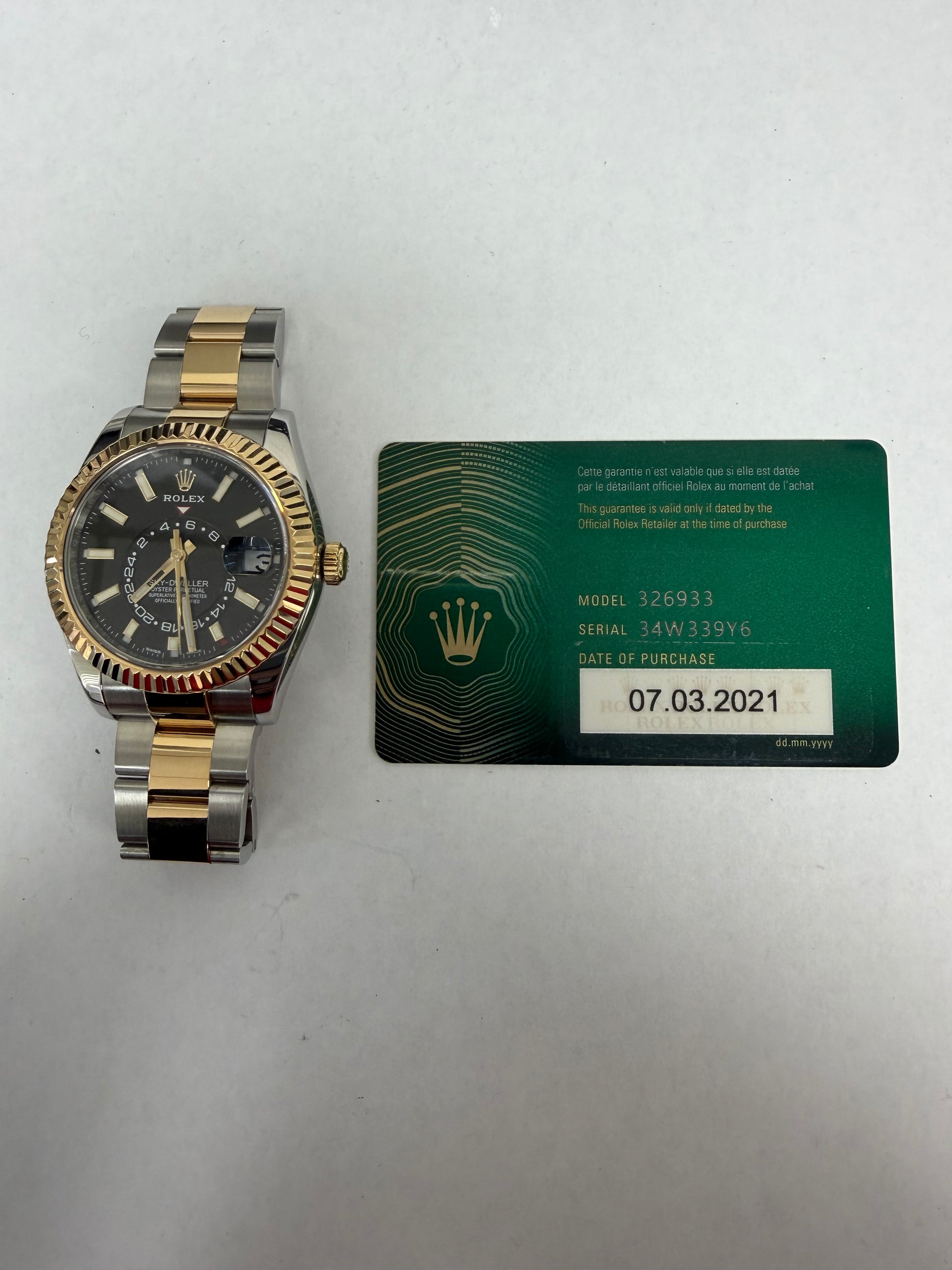 Rolex SkyDweller Black Dial on Oyster Ref. 326933 Card 2021 — view 6