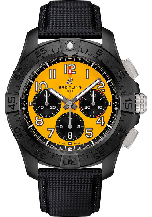 Breitling Avenger B01 Chronograph Yellow / Arabic Numerals Dial on Leather Strap Ref. SB0147101I1X2 Card 2026
