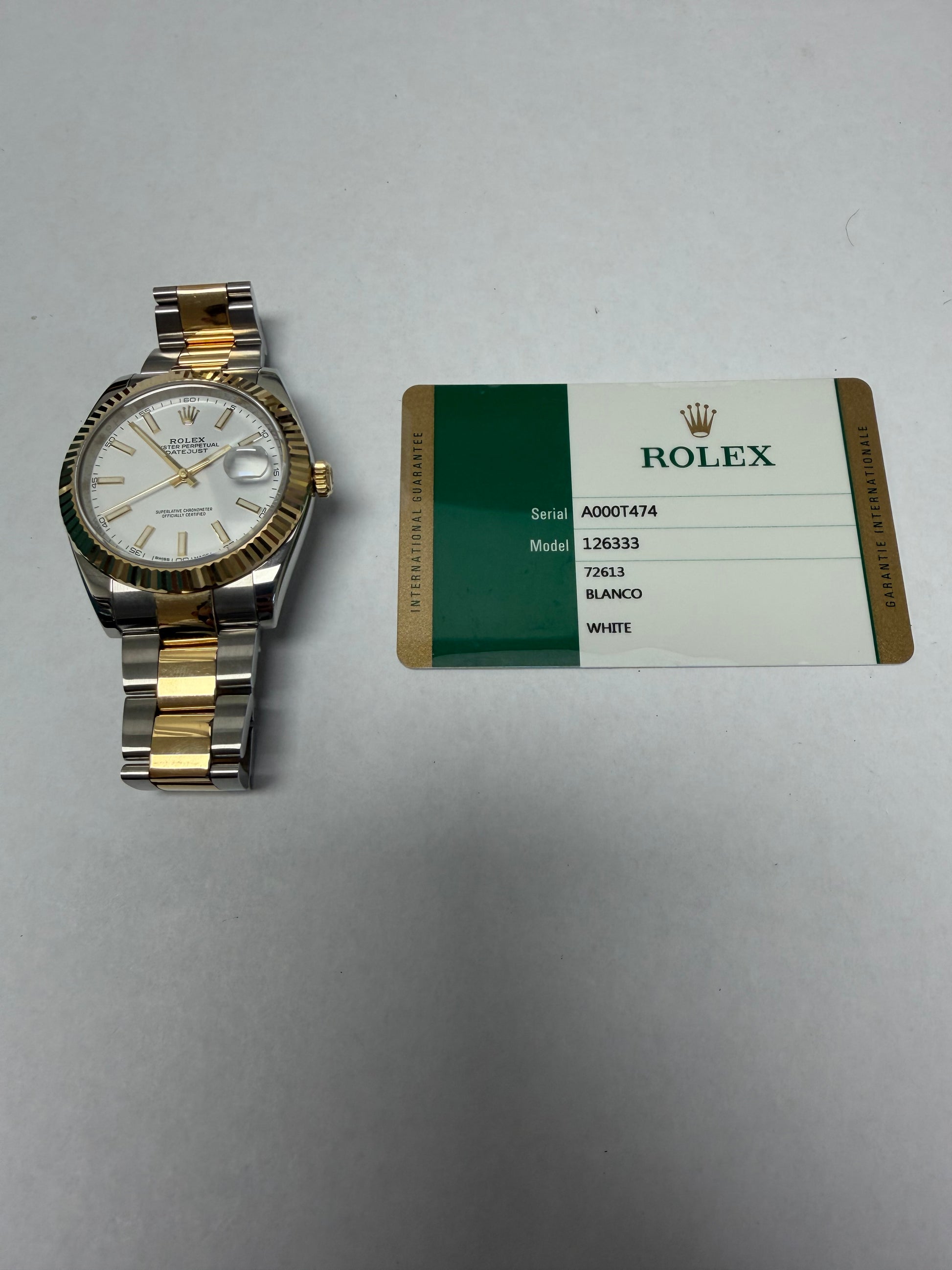 Rolex Datejust 41 White Index Dial on Oyster Ref. 126333 Card 2016 — view 6