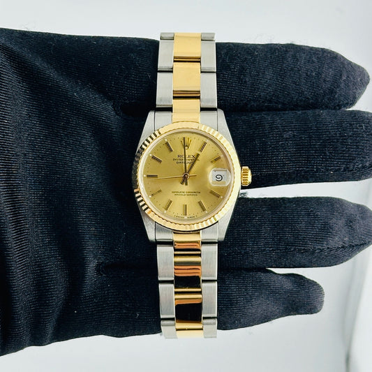 Rolex Datejust Champagne Stick Dial on Oyster Ref 68273