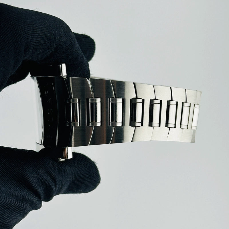 Bvlgari Assioma Chronograph Black Chronograph Dial on Stainless Steel Bracelet Ref AA48SCH