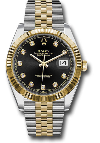 Rolex Datejust Black Diamond Factory Dial on D Link Jubilee Bracelet Ref. 126333 Card 2016