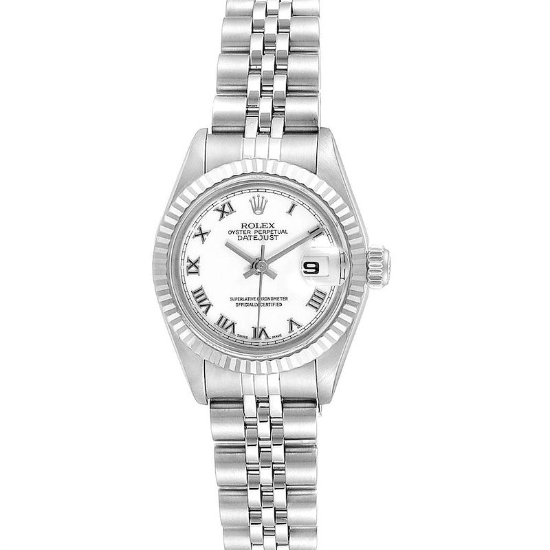 Rolex Datejust White Roman Dial on D Link Jubilee Bracelet Ref. 69174 Papers 1999