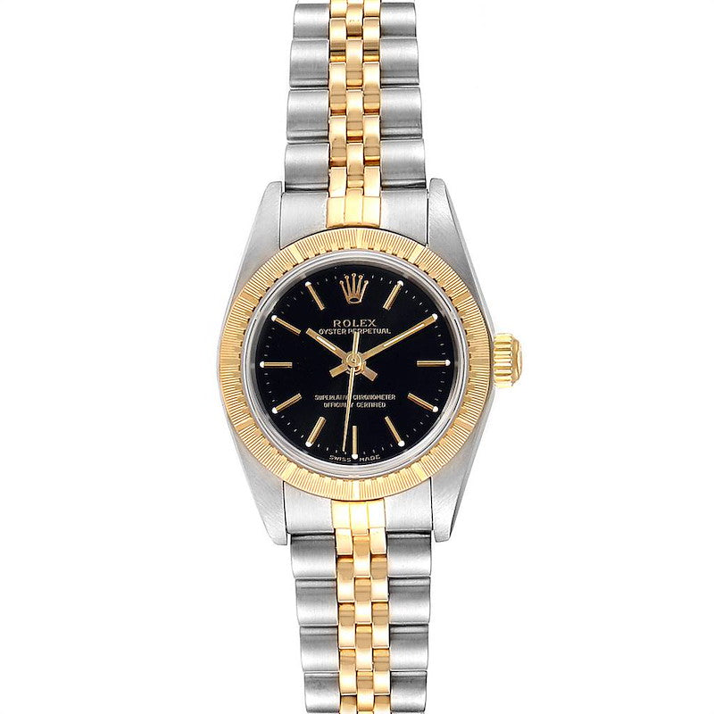 Rolex Datejust Lady Black Stick Dial on D Link Jubilee Ref. 76243 1999