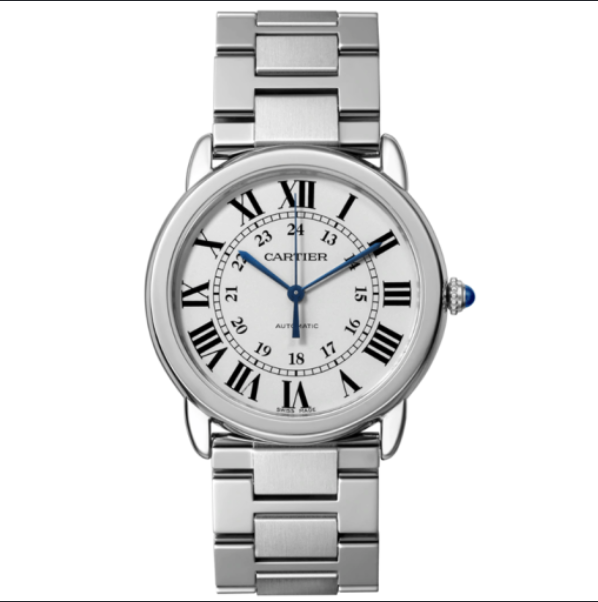 Cartier Ronde Solo Silvered Opaline Dial Dial on Stainless Steel Ref. WSRN0012 Card