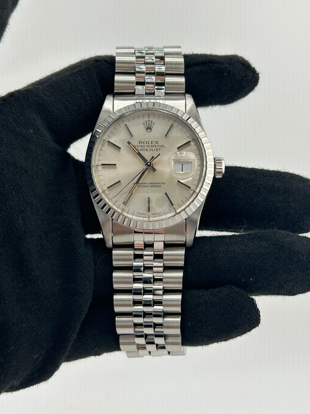 Rolex Datejust 36 Silver Stick Dial on Jubilee D Link Bracelet Ref. 16030 1986 — view 2