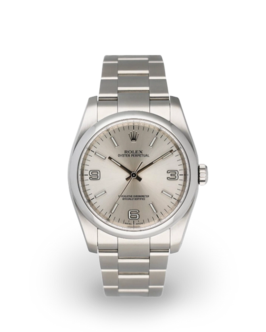 Rolex Oyster Perpetual Silver Dial on Oyster Ref 116000 with Card Old Green 2015