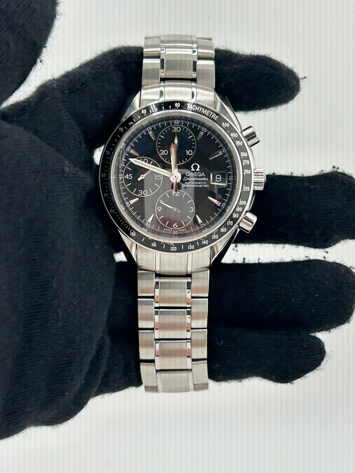 Omega Speedmaster Date Black Dial on Stainless Steel Bracelet Ref. 3210.50.00 Card — view 2