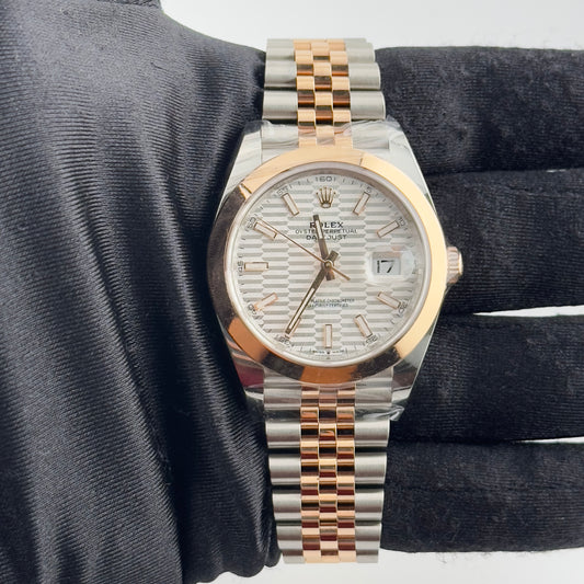 Rolex Datejust 41 Silver Fluted Motif Dial on Jubilee Ref. 126301 Card 2023 — view 2