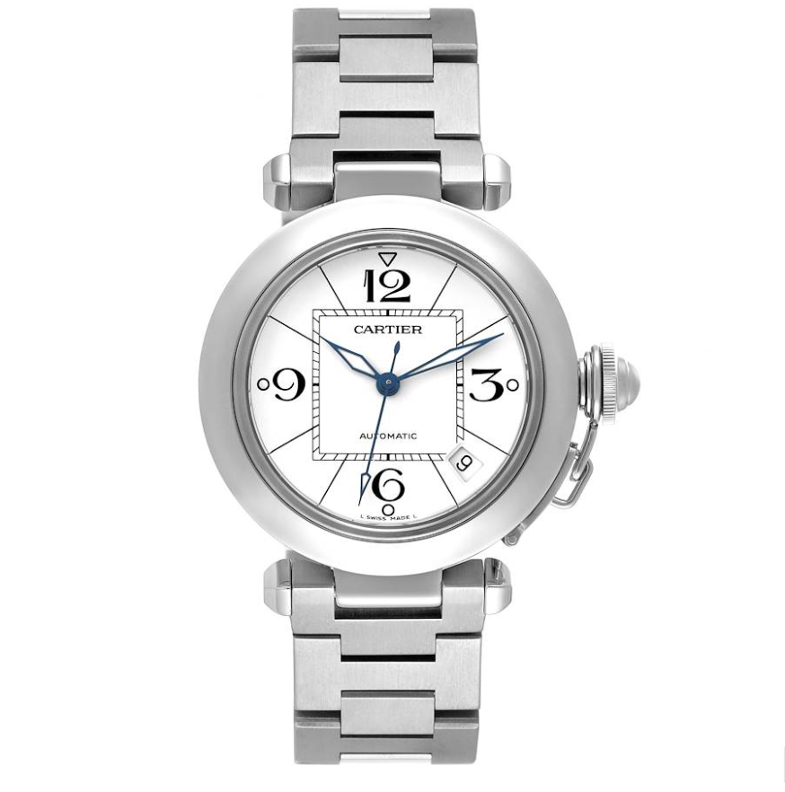 Cartier Pasha C White Dial on Stainless Steel Bracelet Ref. W31074M7