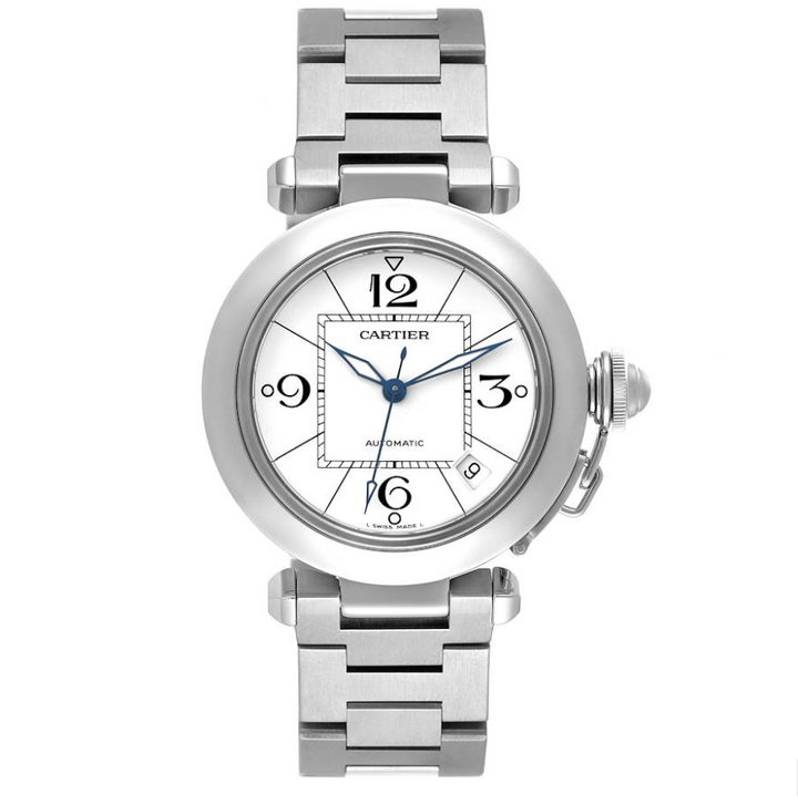 Cartier Pasha C White Dial on Stainless Steel Bracelet Ref. W31074M7