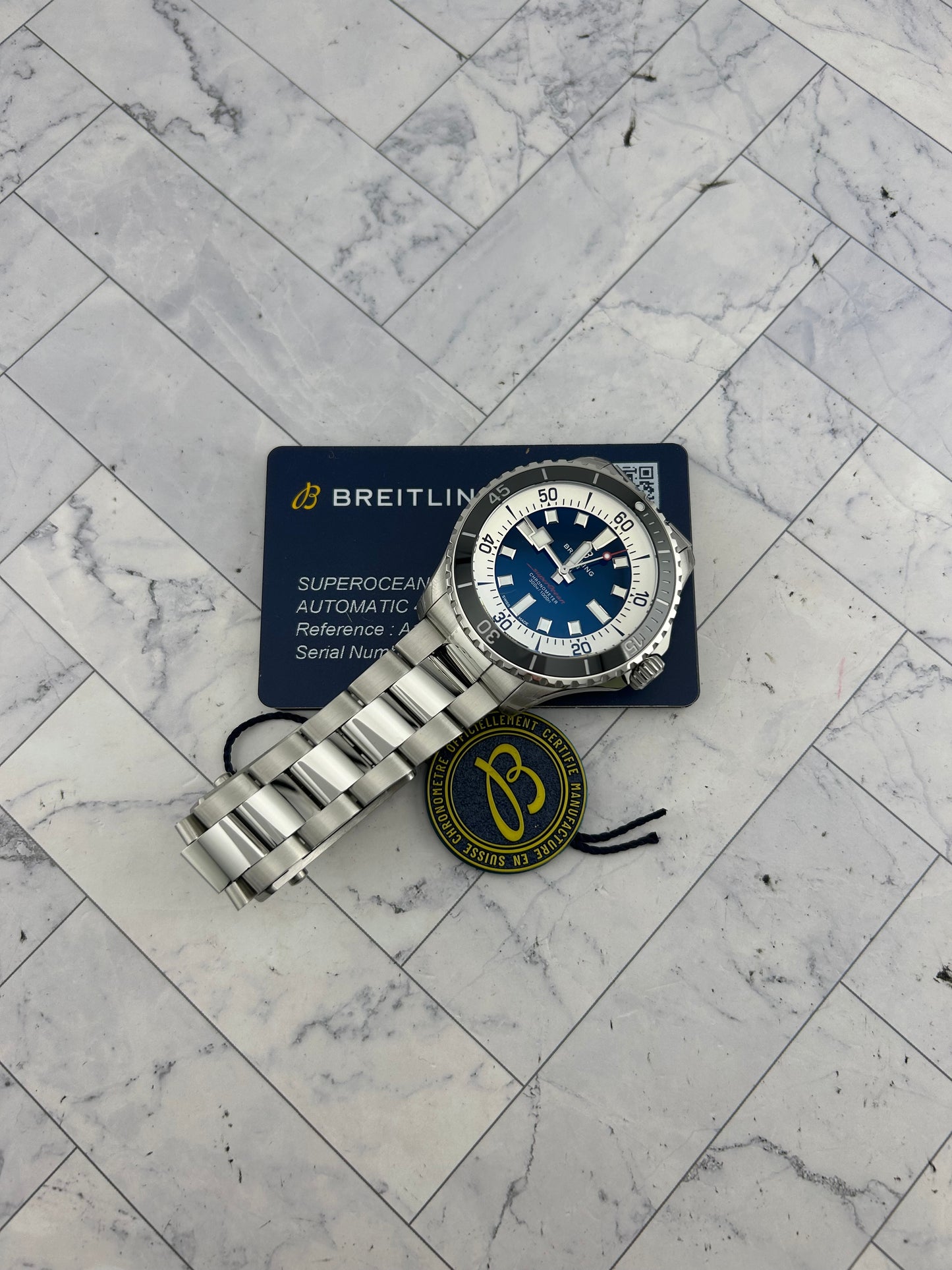 Breitling Superocean Automatic Blue Dial on Bracelet Ref. A17376211C1A1 Card 2026 — view 7
