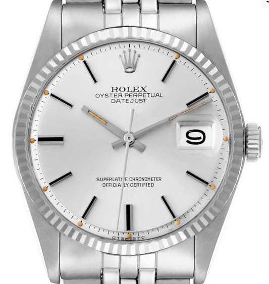 Rolex Datejust 36 Silver Stick Dial on Jubilee D Link Bracelet Ref. 1601 1976