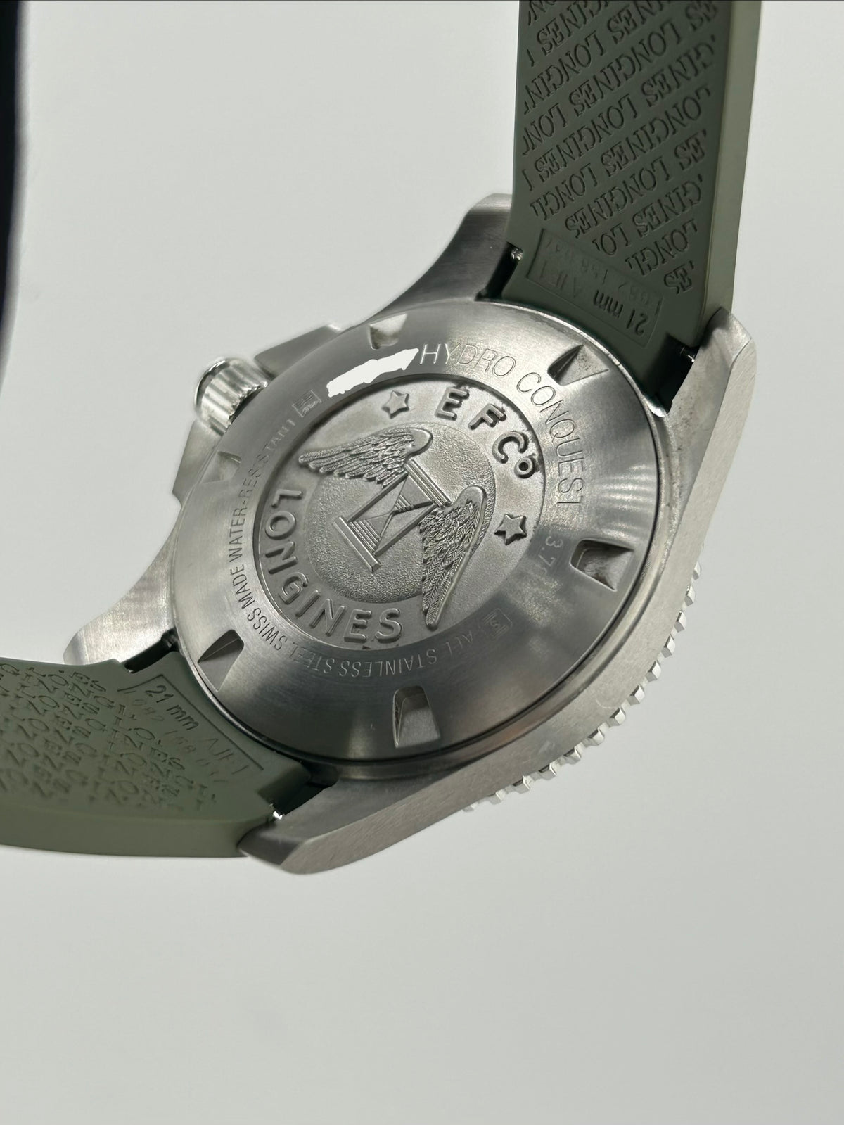 Longines Hydroconquest Green Dial on Rubber Band Ref. L3.782.4/4.06.9 Complete 2026 — view 7