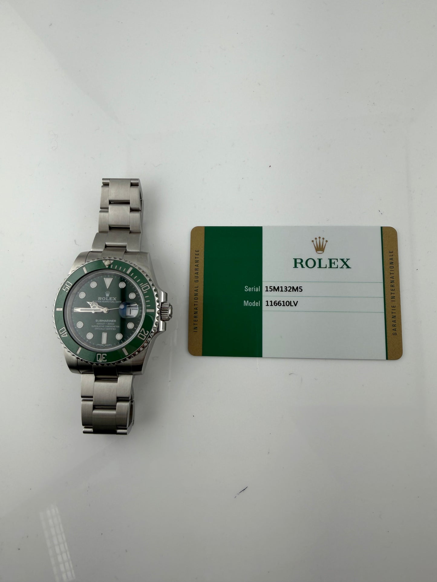 Rolex Submariner Green Dial on Oyster Ref. 116610LV Card 2017 — view 5