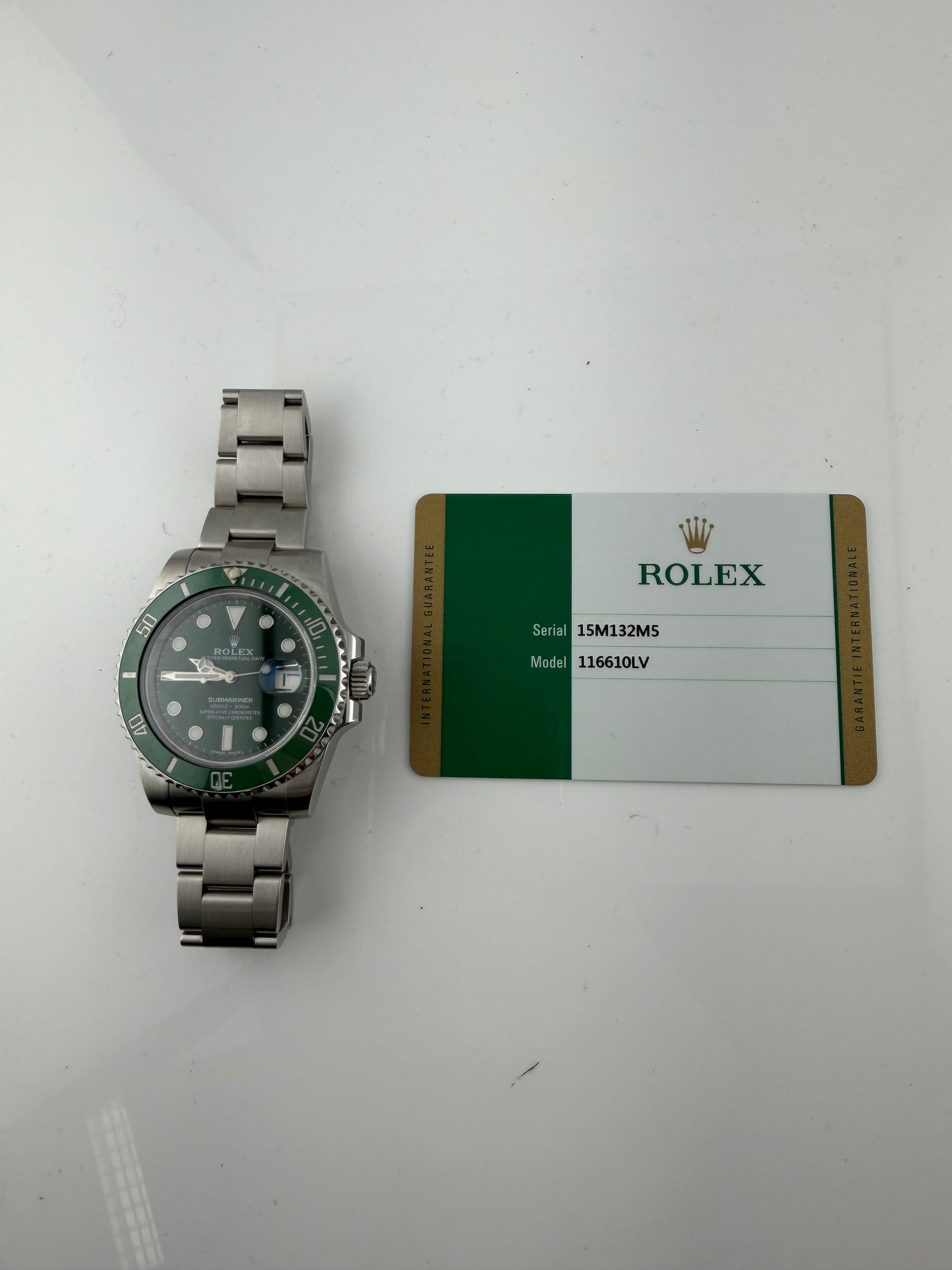 Rolex Submariner Green Dial on Oyster Ref. 116610LV Card 2017 — view 5