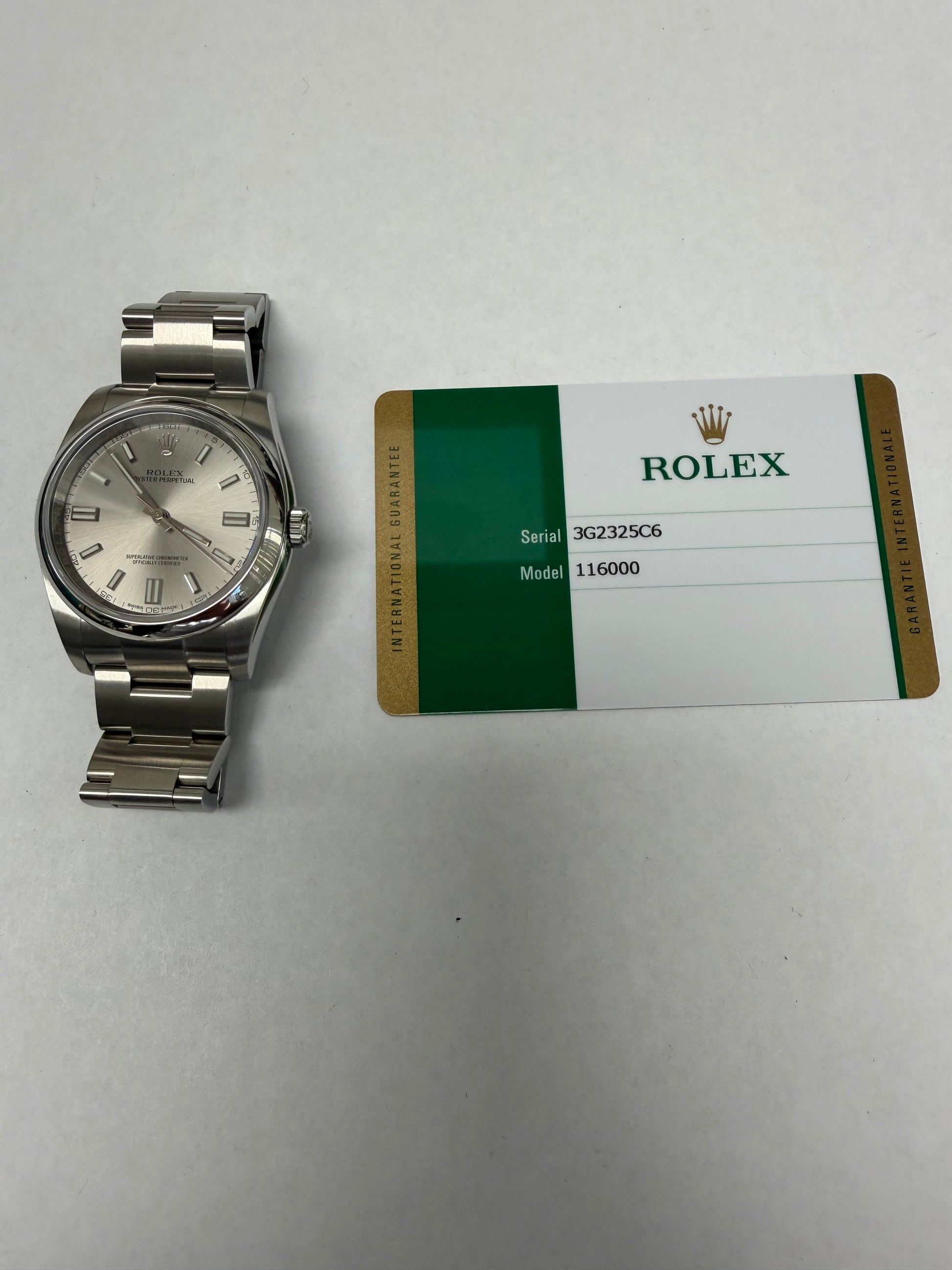 Rolex Oyster Perpetual Silver Dial on Oyster Ref. 116000 Card 2020 — view 5