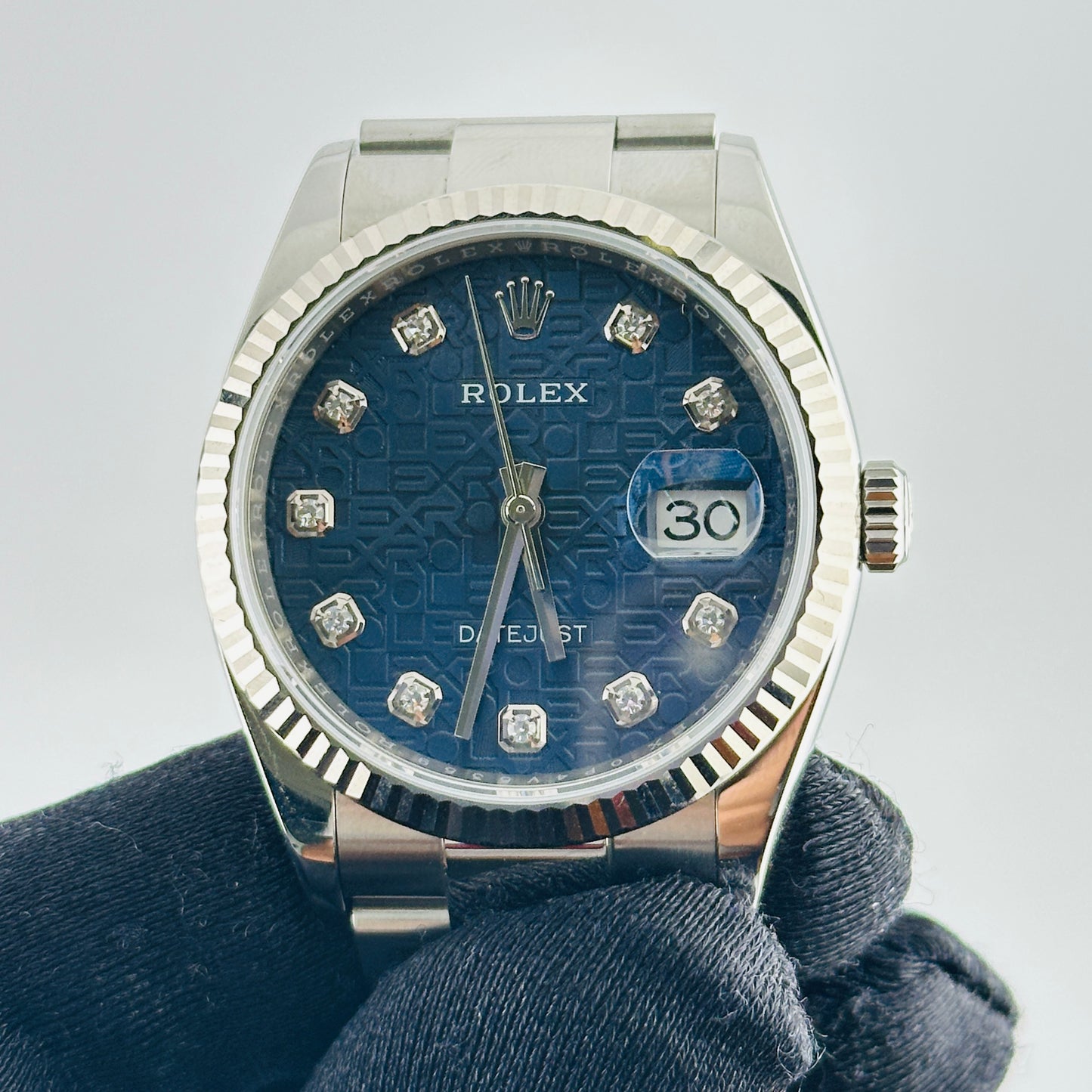 Rolex Datejust Blue Jubilee Diamond Factory Dial on Oyster Bracelet Ref. 126234 Card 2020 — view 3