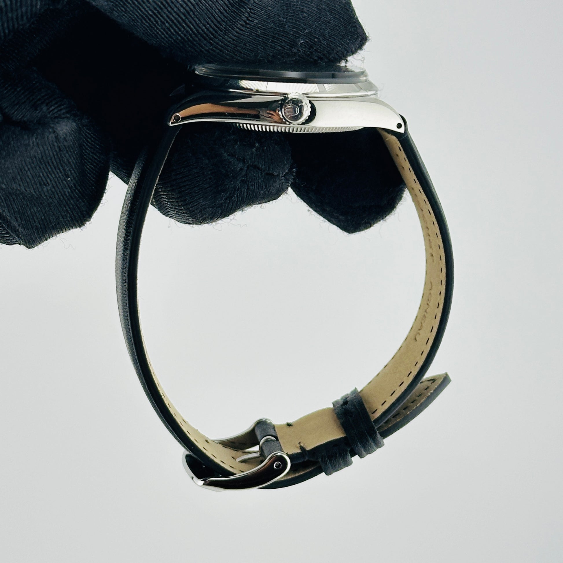 Rolex Oyster Perpetual Silver Stick / Has Spots Dial on Generic Leather Band Ref. 1003 1966 — view 5