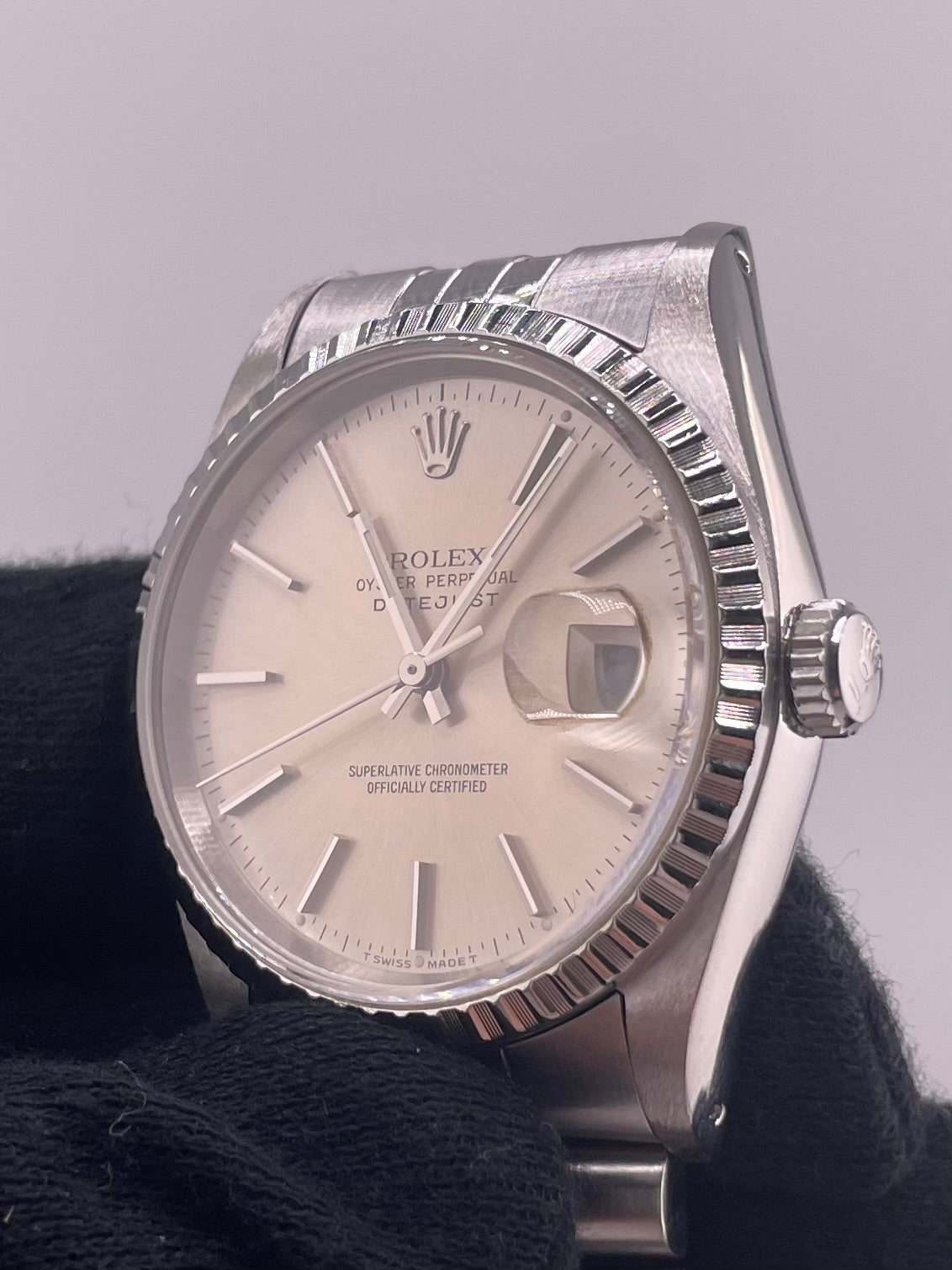 Rolex Datejust Silver Stick Dial on Jubilee Ref. 16030 1991 — view 3