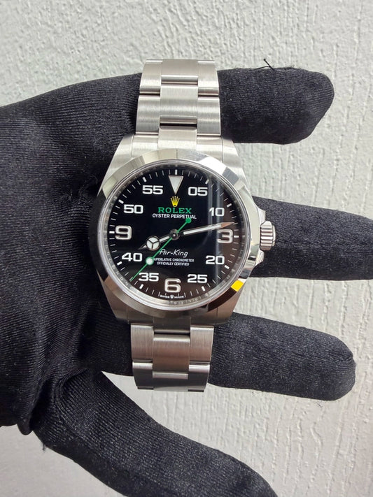 Rolex Air-King Black Dial on Oyster Ref 126900 with New Style Card Green 2022