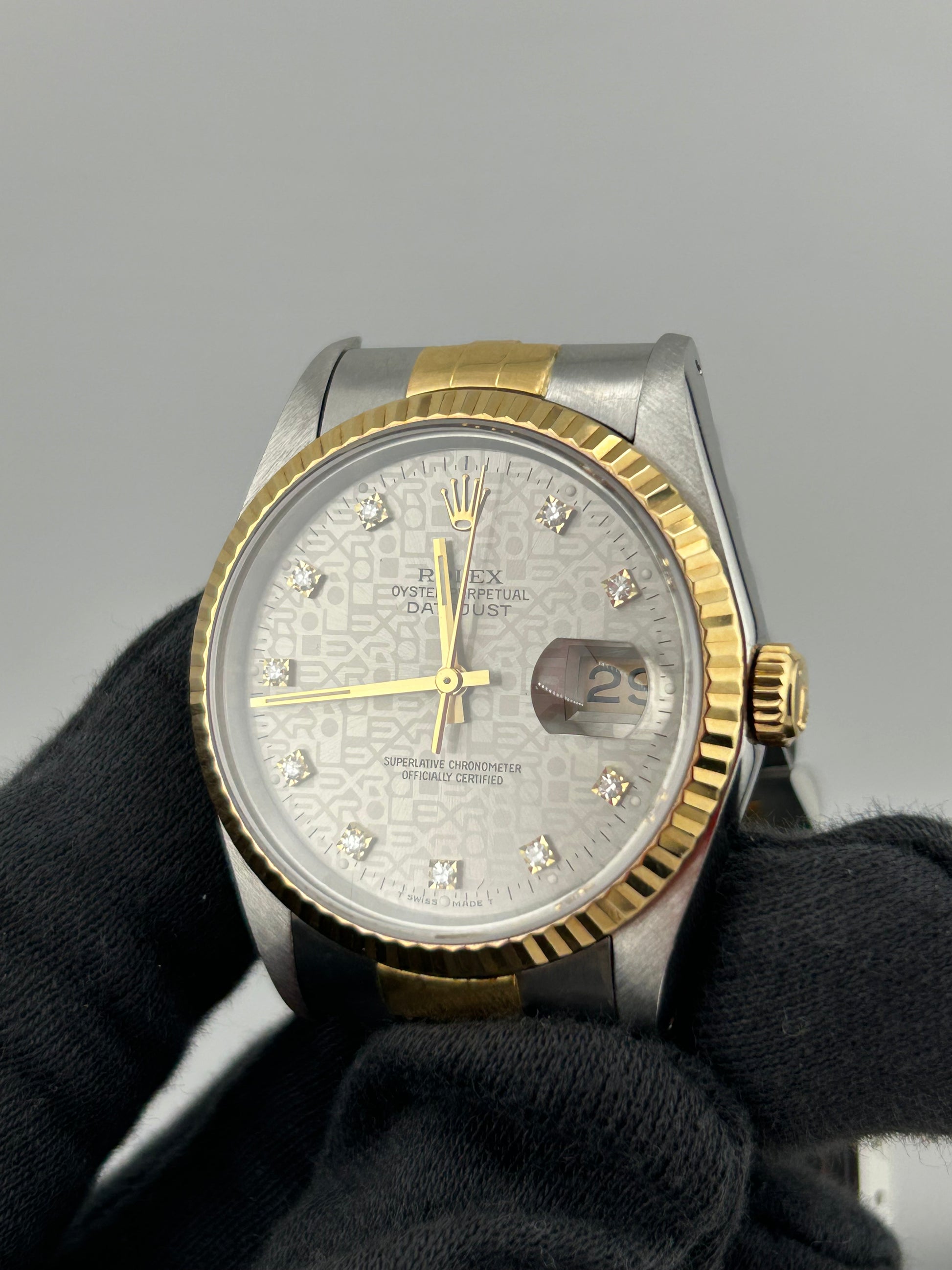 Rolex Datejust Anniversary Factory Diamond Dial Dial on D Link Jubilee Ref. 16233 1994 — view 3