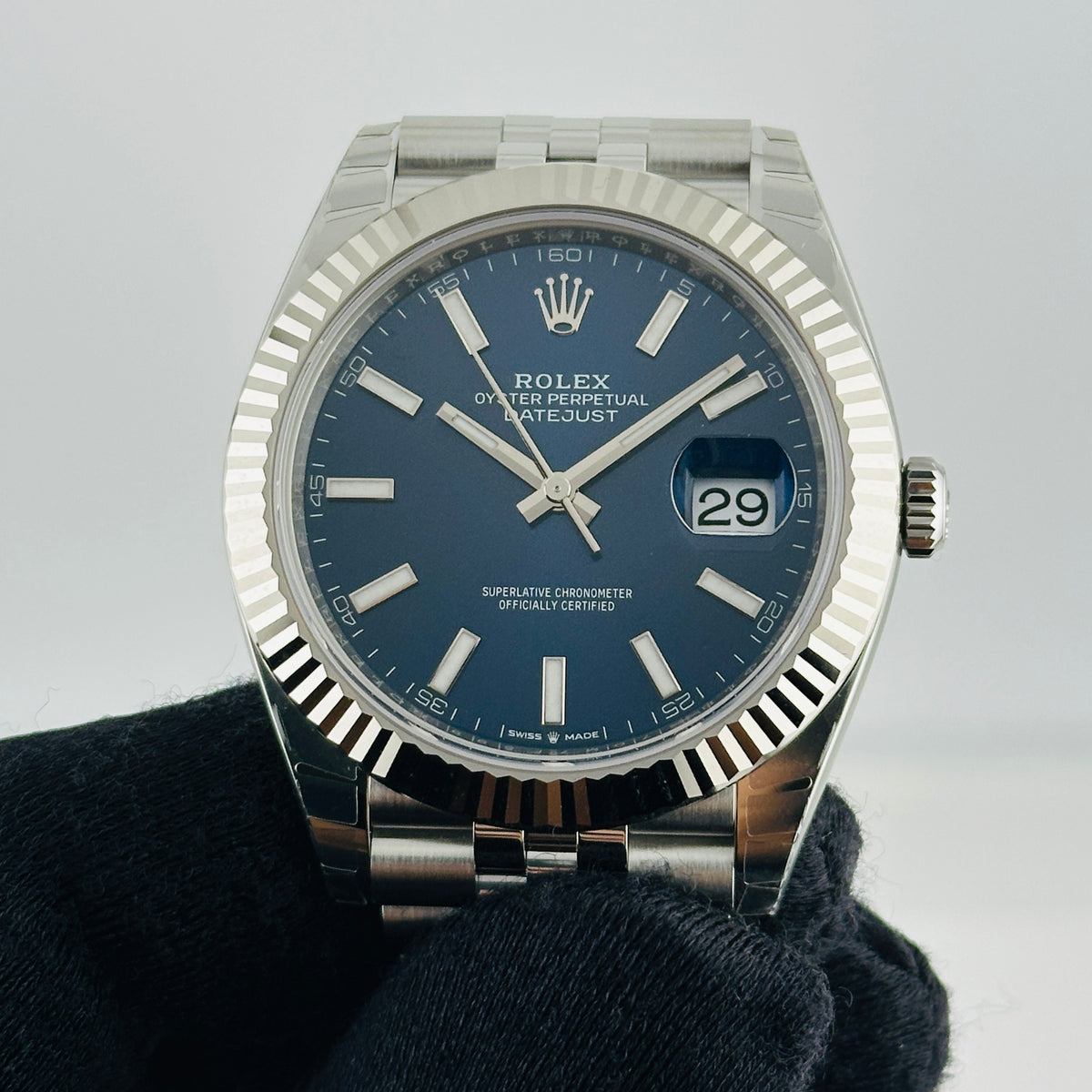 Rolex Datejust Blue Dial on D Link Jubilee Bracelet Ref. 126334 Complete 2026 — view 2