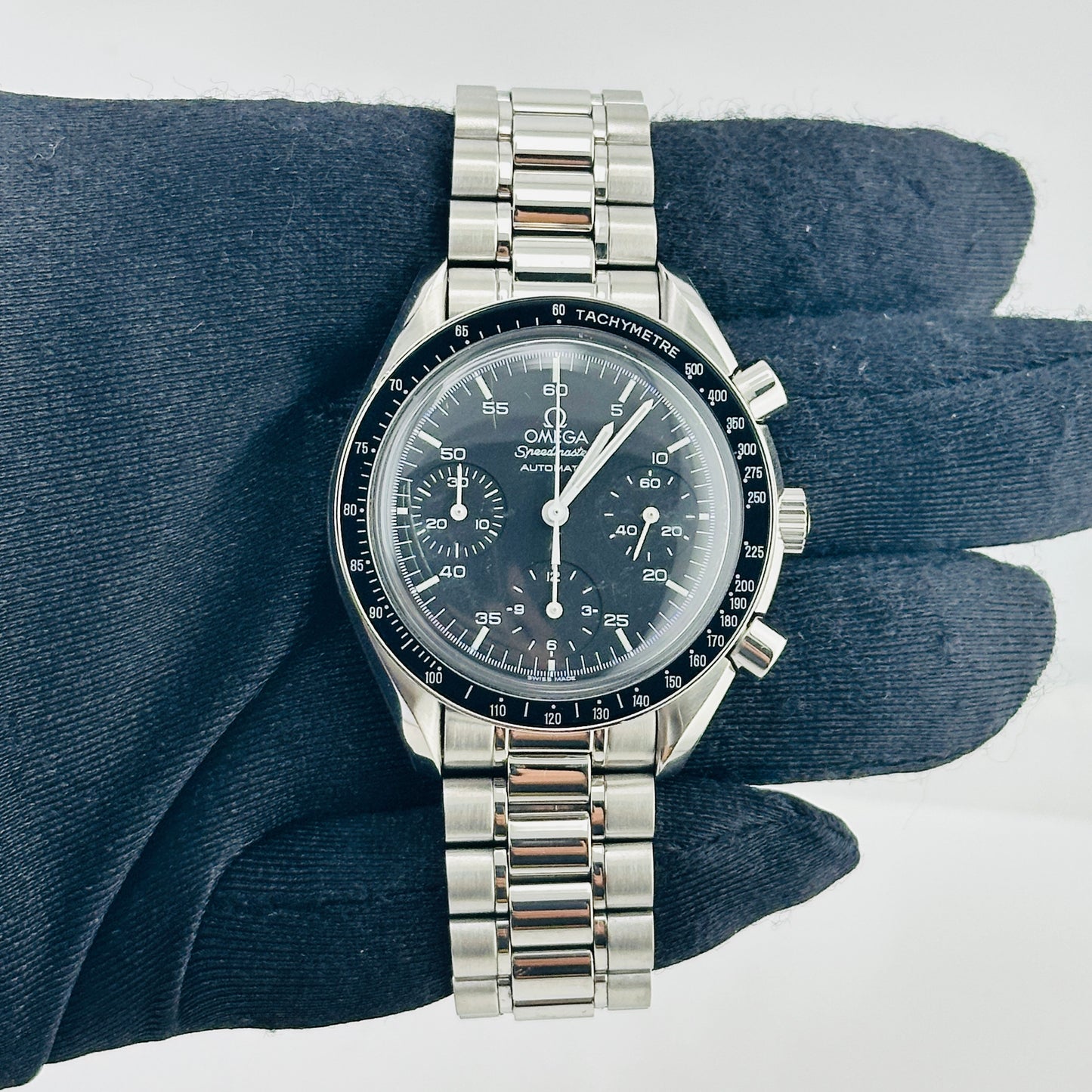 Omega Speedmaster Black Chrono Dial on Stainless Steel Bracelet Ref. 3510.50.00 — view 2