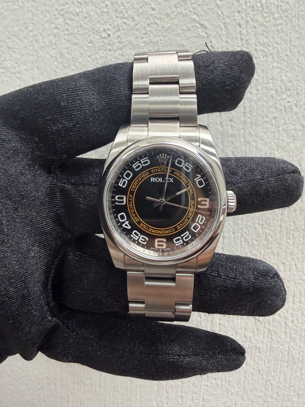 Rolex Oyster Perpetual Black Dial on Oyster Ref 116000 with Card Old Green 2011