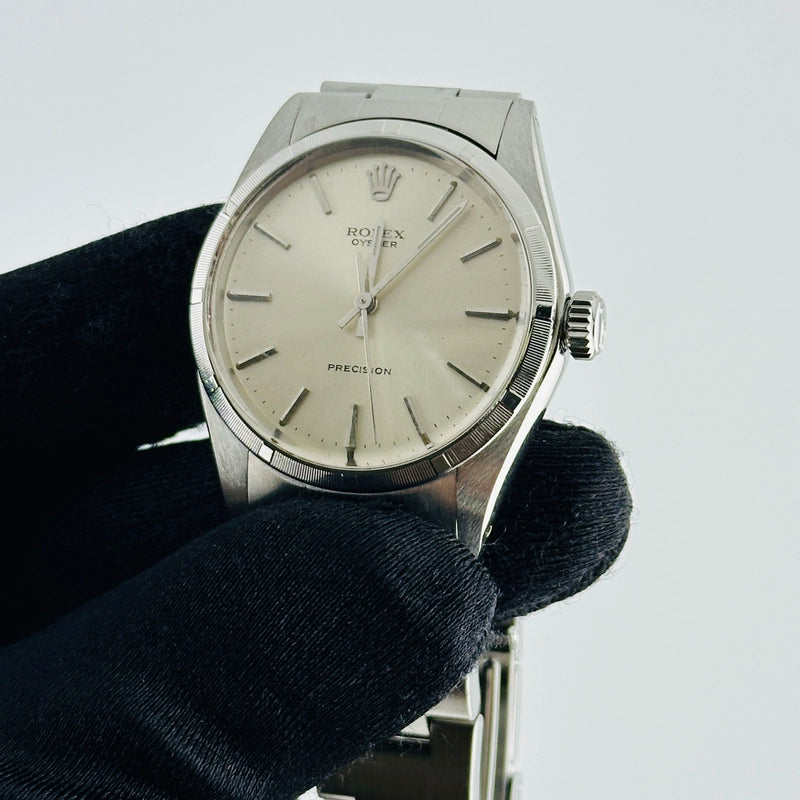 Rolex Oyster Precision Silver Dial on Oyster Ref 6427 with Service Papers 1970
