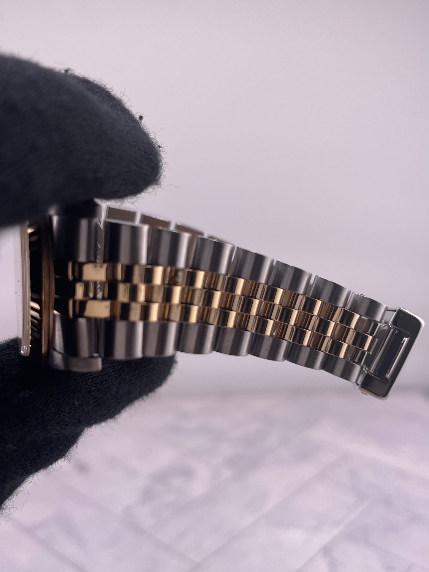 Rolex Datejust Champagne Stick Dial on D Link Jubilee Bracelet Ref. 68273 1990 — view 5