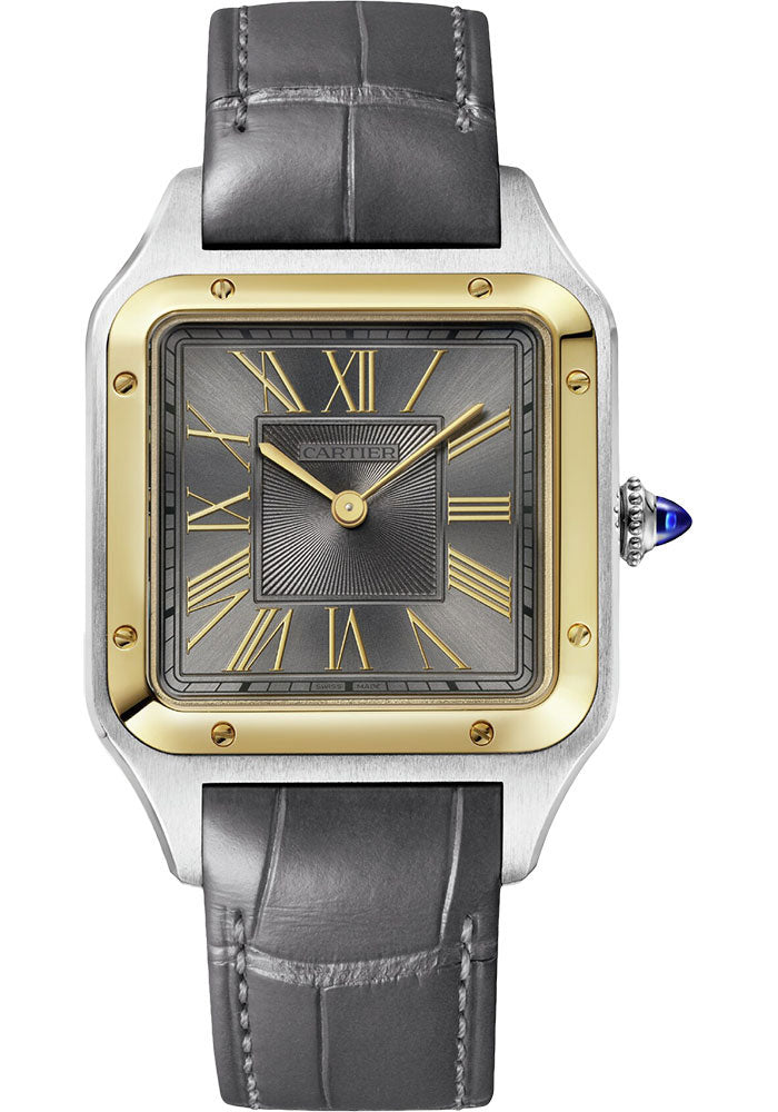 Cartier Santos Dumont Large Gray Dial on Leather Strap Ref. W2SA0028 Complete 2023