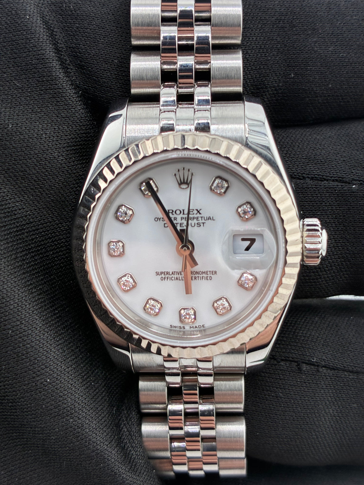 Rolex Datejust Lady White Diamond Dial on Jubilee Ref. 179174G Papers 2006 — view 2