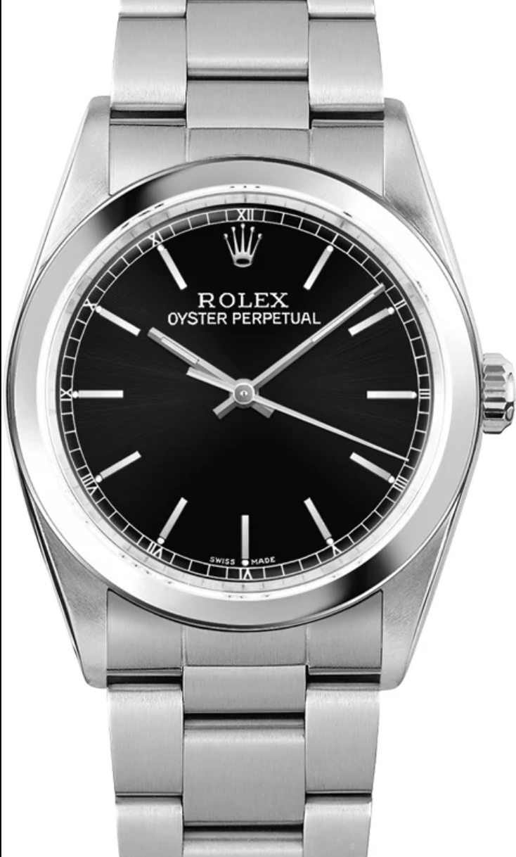 Rolex Oyster Perpetual 31 Black Stick Dial on Stainless Steel Bracelet Ref. 77080 Papers 2006