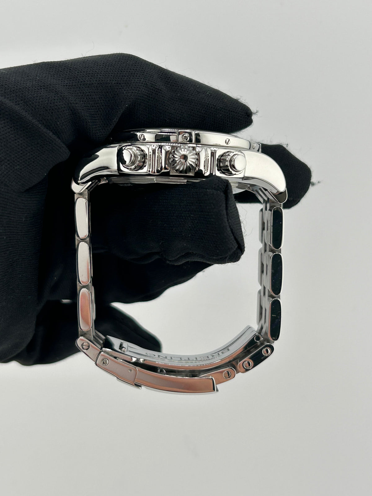 Breitling Chronomat Black Roman Dial on Stainless Steel Bracelet Ref. AB011012 Complete 2014 — view 6