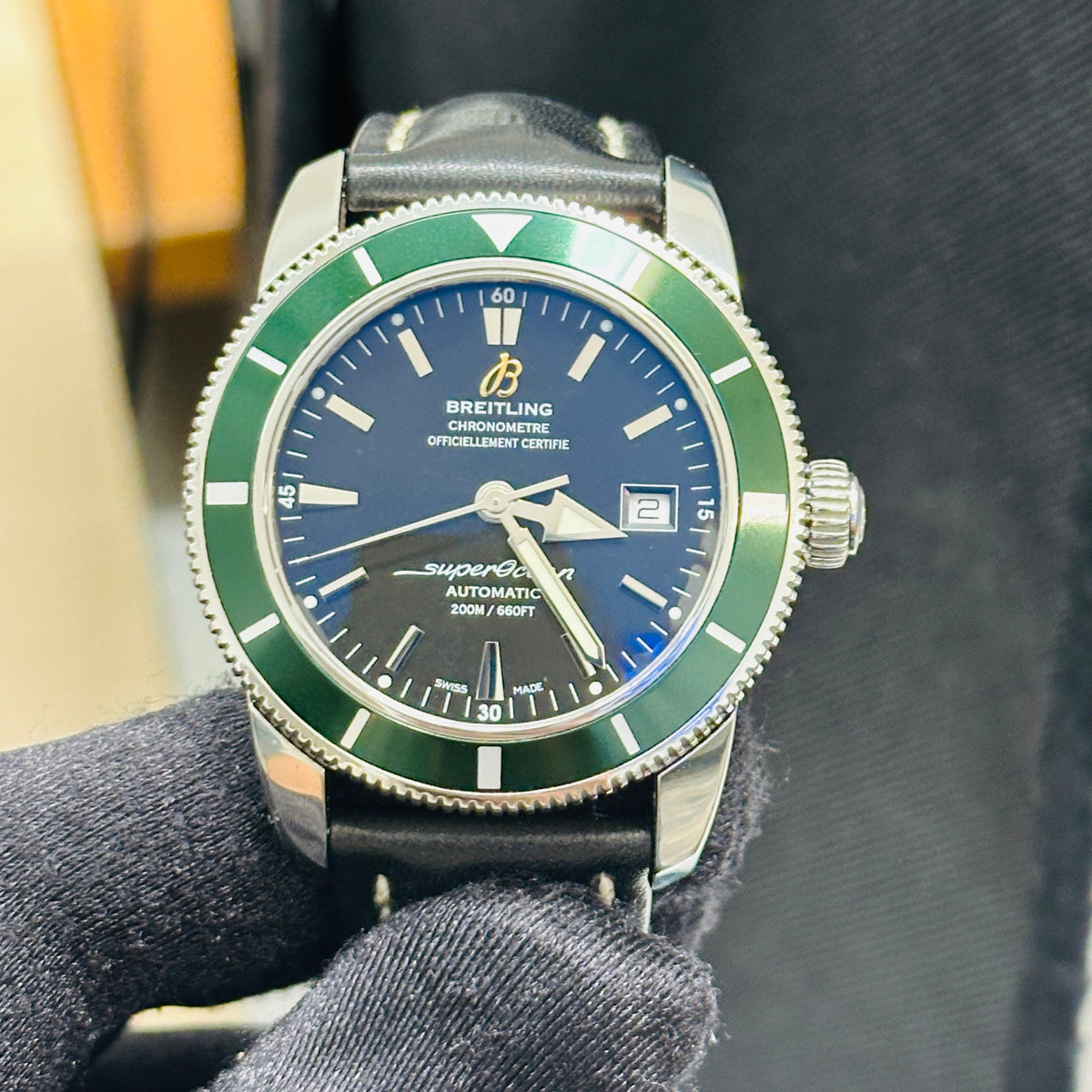 Breitling Superocean Heritage Black Dial on Leather Band Ref. A17321 — view 2