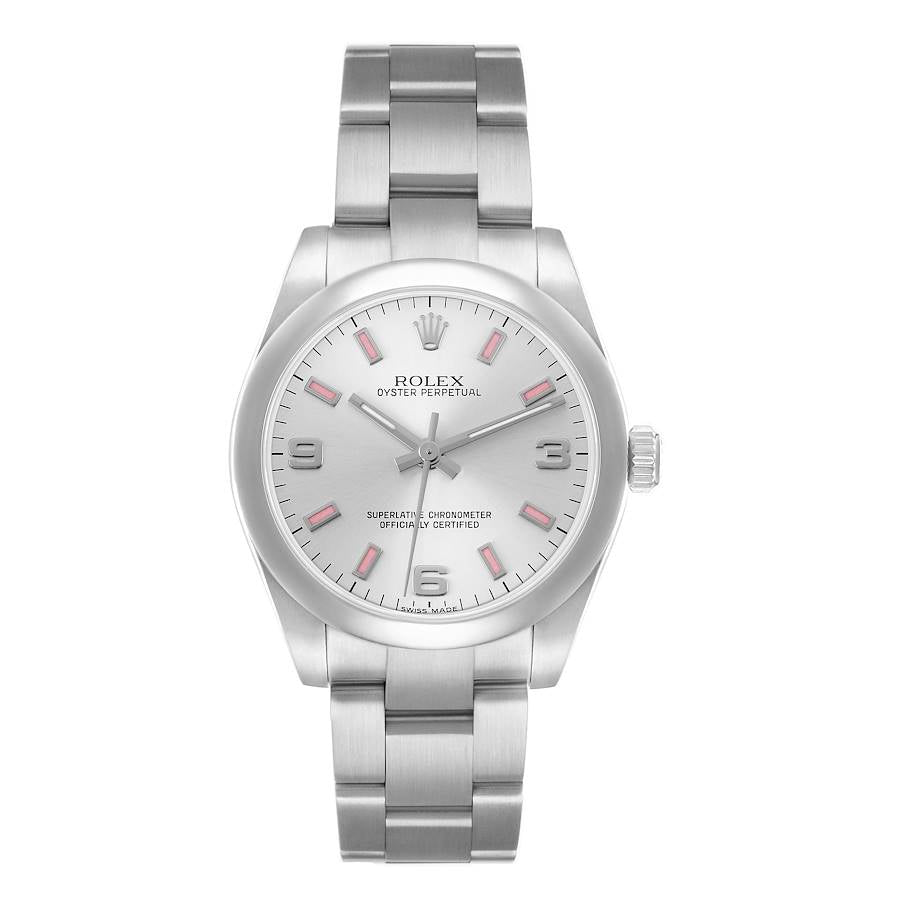 Rolex Oyster Perpetual Silver/Pink Markers Dial on Oyster Ref. 177200 Card 2008