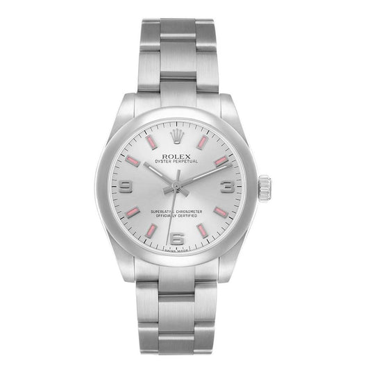 Rolex Oyster Perpetual Silver/Pink Markers Dial on Oyster Ref. 177200 Card 2008