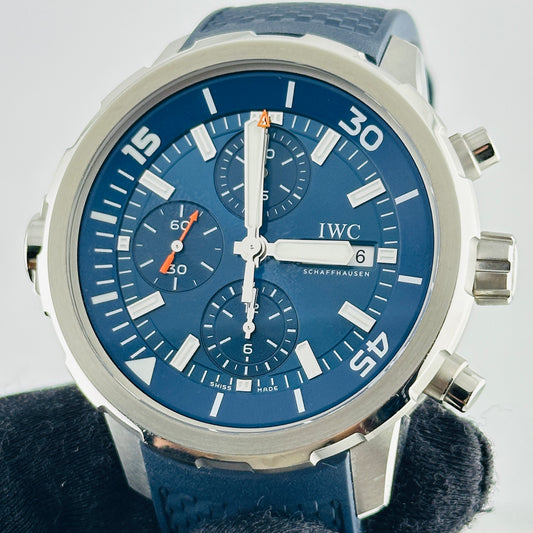 Iwc Aquatimer Chronograph Blue Dial on Rubber Strap Ref. IW376806 Complete 2024 — view 2