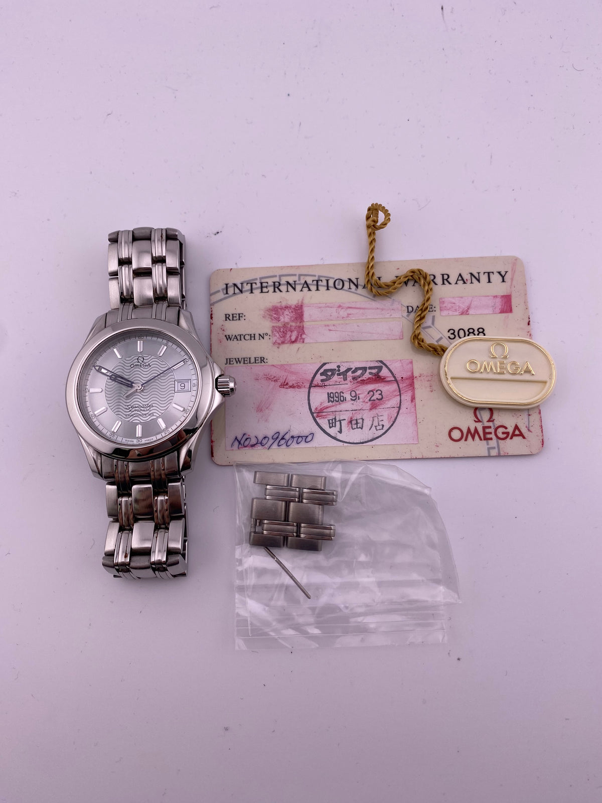 Omega Seamaster Silver Dial on Stainless Steel Bracelet Ref. 2501.31 Card 1996 — view 7