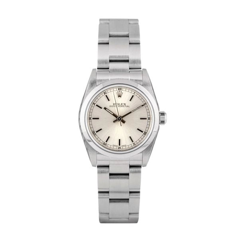 Rolex Oyster Perpetual Silver Stick Dial on Oyster Ref 77080