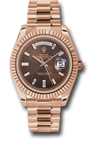 Rolex Day-Date 40 Chocolate Baguette Diamond Dial on President Ref. 228235 Complete 2024