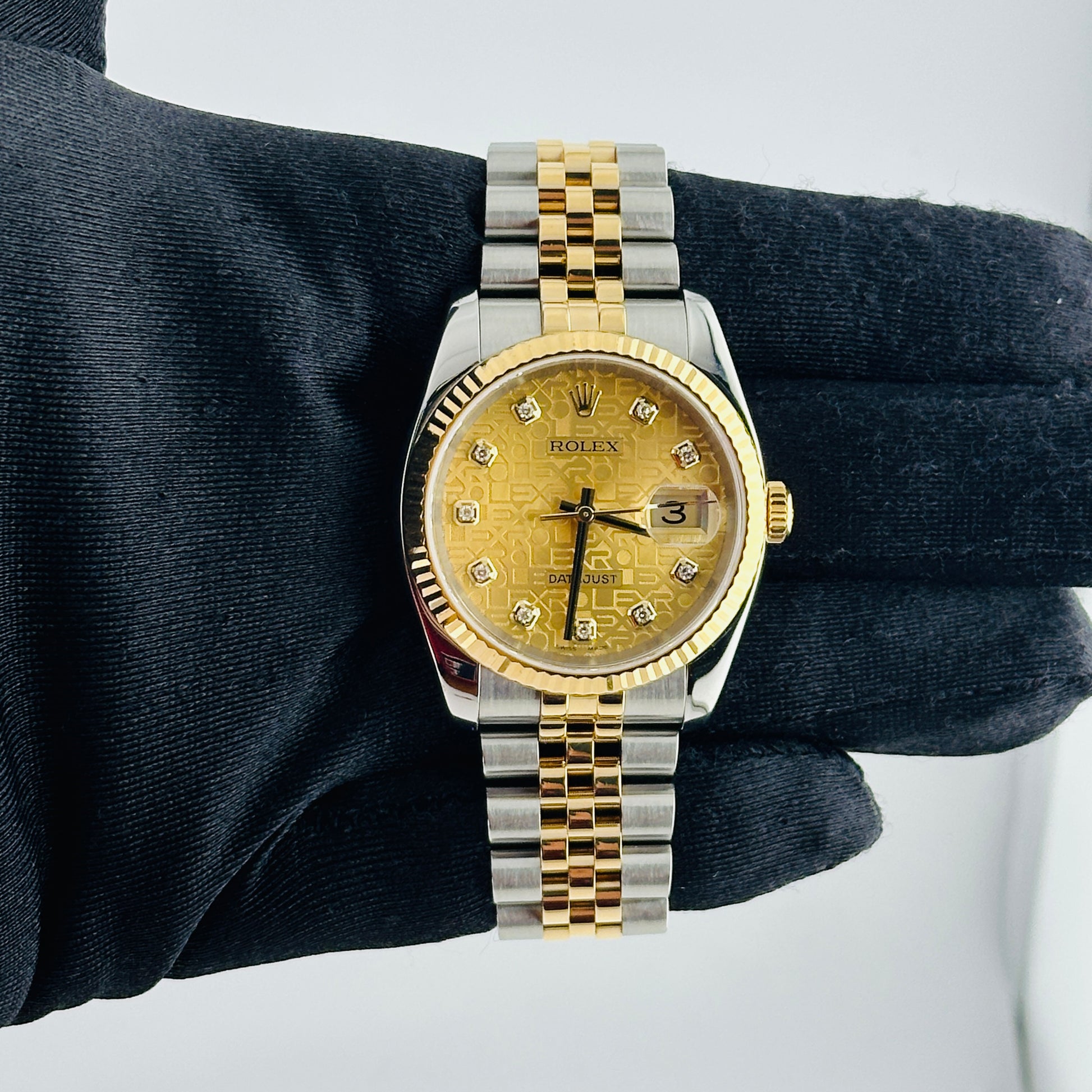 Rolex Datejust Gold Anniversary Diamond Dial Dial on Jubilee Ref. 116233 Papers 2004 — view 2