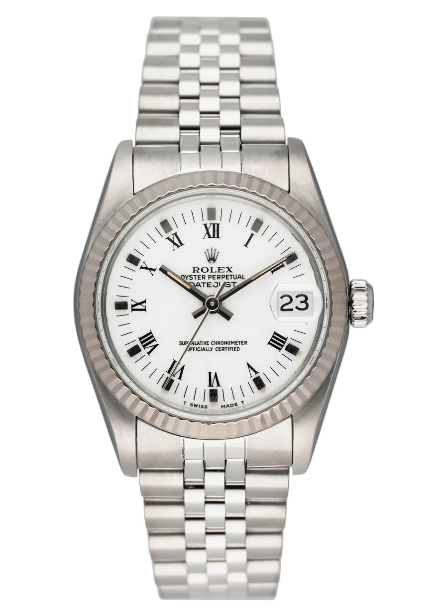 Rolex Datejust White Roman Dial on D Link Jubilee Ref. 68274 1989