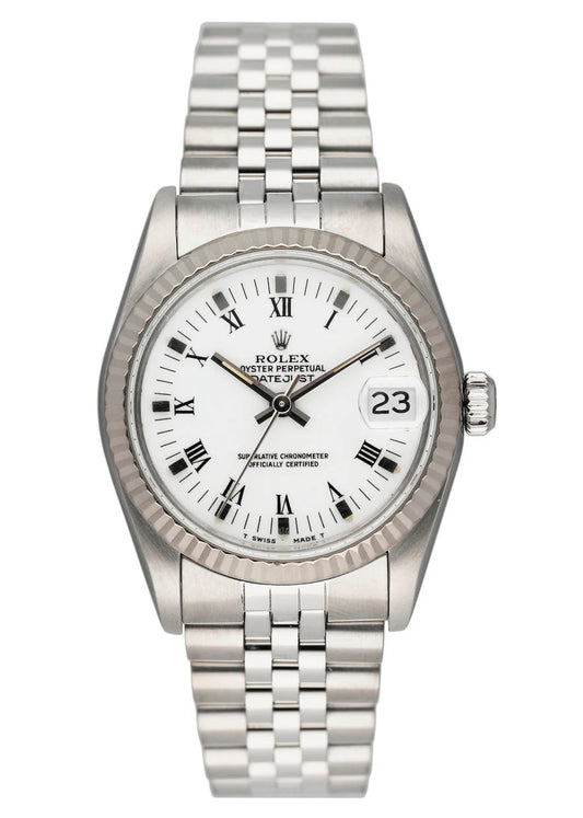 Rolex Datejust White Roman Dial on D Link Jubilee Ref. 68274 1989